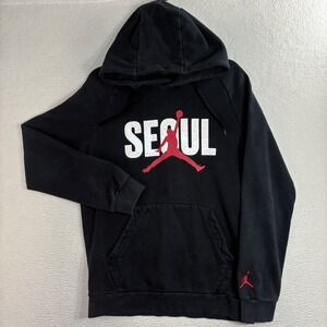 Jordan Seoul Hoodie Men M Black Pullover Jumpman Graphic Sweatshirt CD9448-010